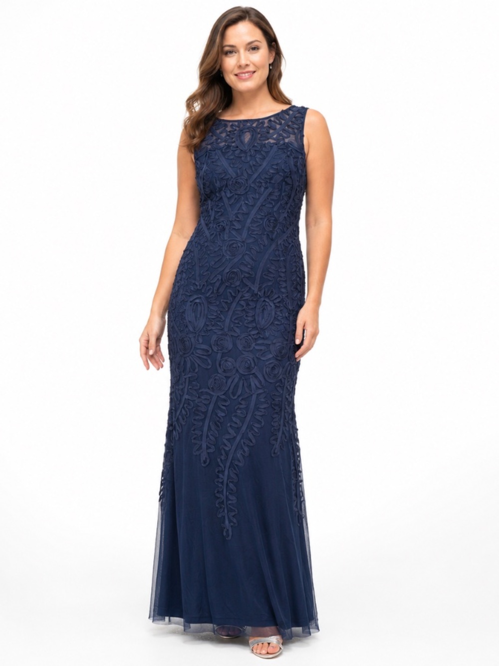 Adrianna Papell - Soutache textured gown